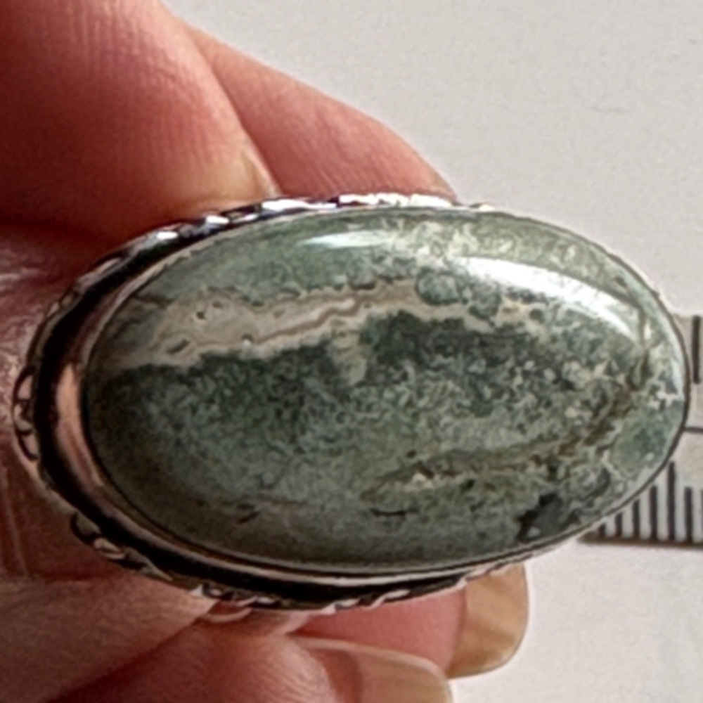 Ring Green Stone Silver Ring
